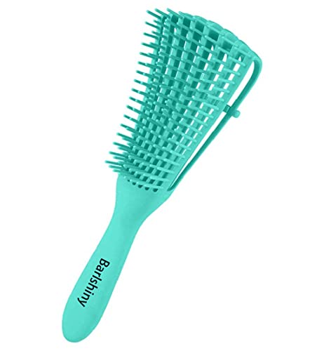 Barlshiny Detangling Brush for Black Natural Hair - Detangler Brush for Curly Hair, Afro Textured 3a to 4c Kinky Wavy for Wet/Dry/Long Thick Curly Hair Detangler for Women (Green)