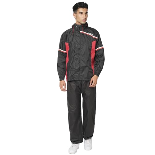 Image of Citizen Hooded Raincoat for Men Women Waterproof for Bike Riders Hd Butter Fabric Lightweight Stylish Sealed Hood, Large Pockets, Heavy-Duty Zippers Rainwear with Carry Pouch-CR016