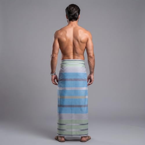 Image of Men's Cotton Lungi | Soft Breathable Wrap Around Lungi | Comfortable Daily & Home Wear for Men