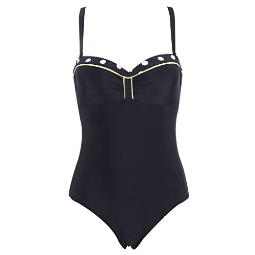 Maillot de bain à pois une pièce pour femme avec dos nu élégant