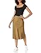 The Drop Women's Maya Silky Slip Skirt Skirt, Dark Olive, XXL