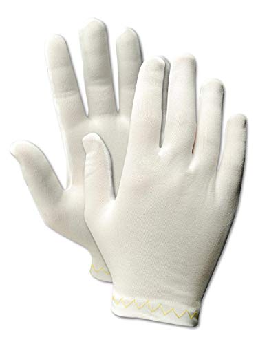 MAGID Medium Weight Nylon Inspection Gloves, Reversible, Ambidextrous, Hemmed Edge - 7.5