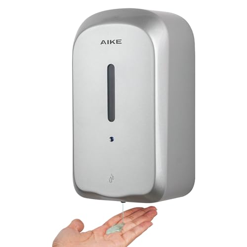 AIKE 33.8oz Automatic Wall Mount Liquid Soap Dispenser with Commercial ABS Construction, Model AK1226S(Silver)
