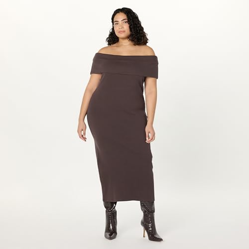 Image of The Drop Womens Lora Off The Shoulder Midi Sheath Dress