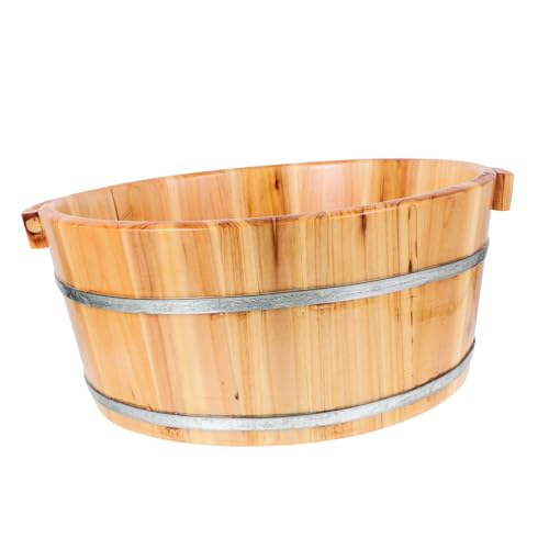 PACKOVE Reutilizable Para Pies Lavabo Portátil De Madera De Lavado De Pies Para Casa Sauna y Exteriores