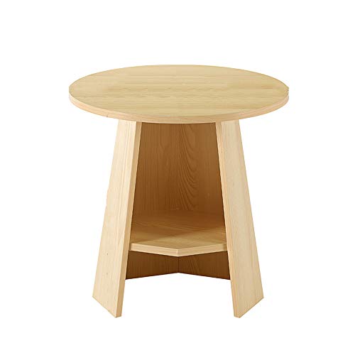 Preisvergleich Produktbild Klapptisch YANFEI, Holz 2tires Beistelltisch Multifunktionaler Aufbewahrungstisch Haus Form Kleiner runder Tisch, 45 * 45cm