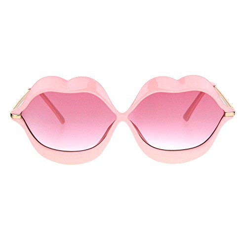 Womens Funky Retro Kissing Lip Frame Party Shade Sunglasses