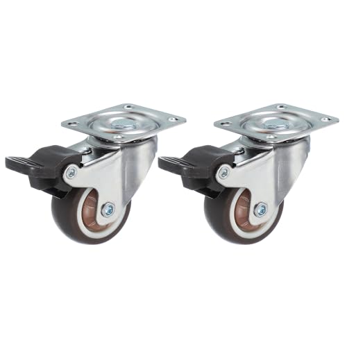 Roulettes pivotantes anti-rayures en TPR marron pour stopper les bruits et bloquer les meubles