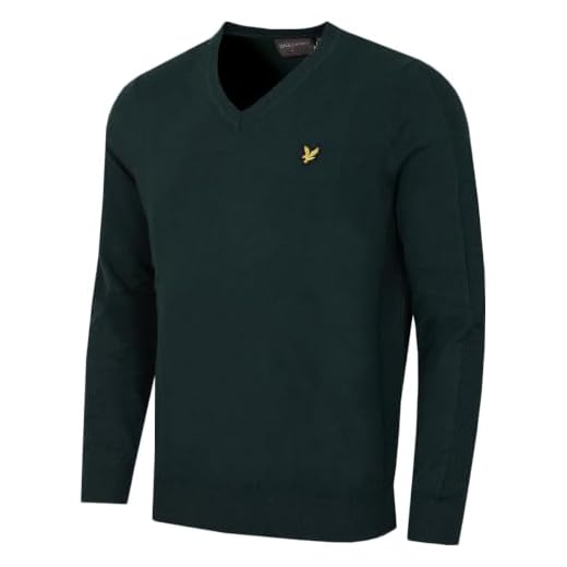 Lyle & Scott Mens 1874 V Neck Breathable Pullover Golf Sweater, Mediterranea, XL