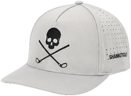 SHANKITGOLF Skull and Crossbones Golf Hat Adjustable Skull Fun Funny Golf Hat Men Black Gray White