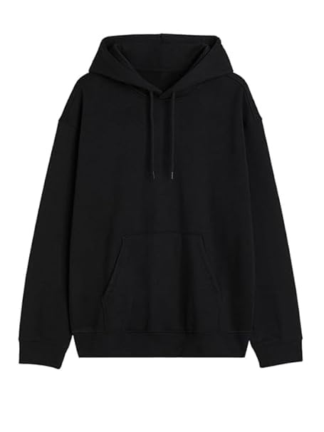 lll fashion solid hoodie for women kangaroo pocket with full sleeves hooded neck hoody cotton blend (Solid Black)-picture-34