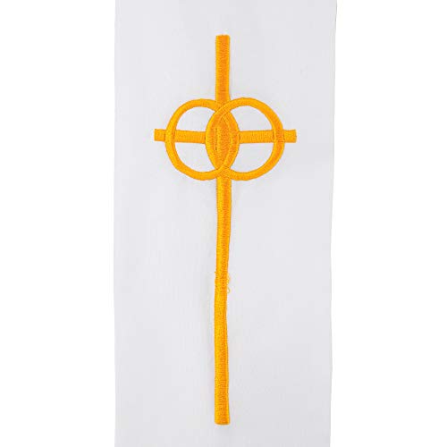 IvyRobes Pastor Wedding Stoles With Rings/Dove Embroidery 110" Long4