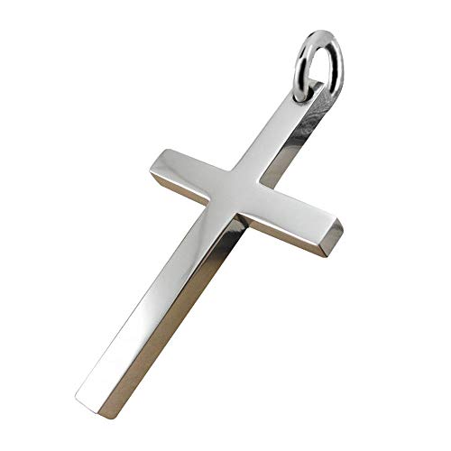 Solid Plain 999 Sterling Silver Cross Pendant for Men Women