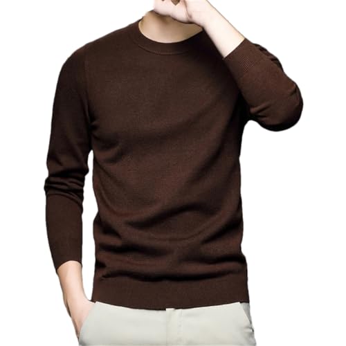 Dndrdhfb Men's Thickened Wool Round Neck Sweater, Winter Warm Long Sleeve Pullover