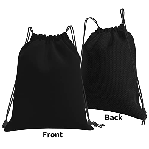 Custom Black Draw String Back Bag With Image Personalized Printing Drawstring Backpack Add Your Own Logo Name Text For Sport Gym Bag - Image 4