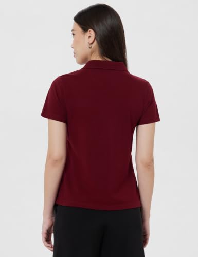 Image of Amazon Brand - Symbol Women Casual Polo T-Shirt | V-Neck | Regular Fit | Short Sleeve
