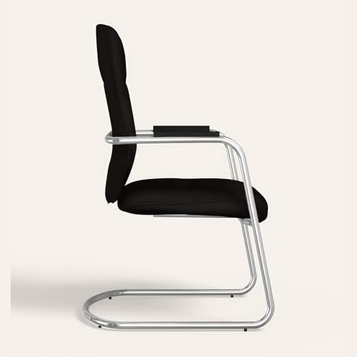 Image of Interio by Godrej La Sede Visitor Leather Executive Chair Black Ink