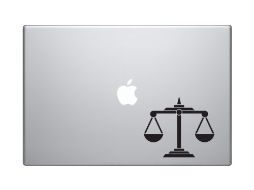Applicable Pun Scales of Justice Vinyl Sticker for Car/MacBook/Laptop (Black,5in)
