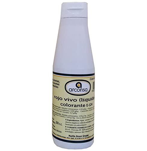 COLORANTE ALIMENTARIO LÍQUIDO ARCONSA 200ML ROJO VIVO Cover