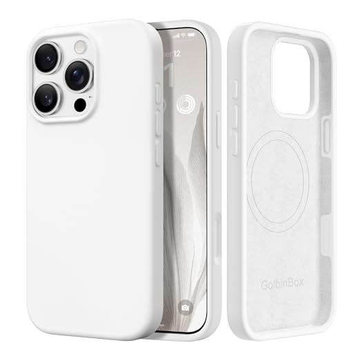 Image of GolbinBox Magnetic for iPhone 16 Pro Case, Silicone Cover, White