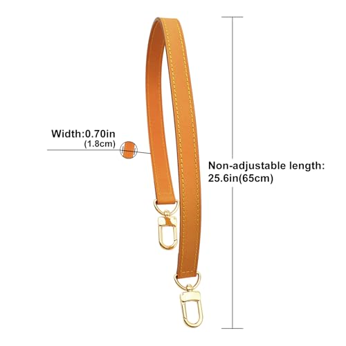 Image of Genuine Vachetta Leather Strap for Bag,Shoulder Purse Strap Replacement Fit for Speedy Pochette Metis (Beeswax-Width:0.70in&Length:25.6in,Double Buckles)