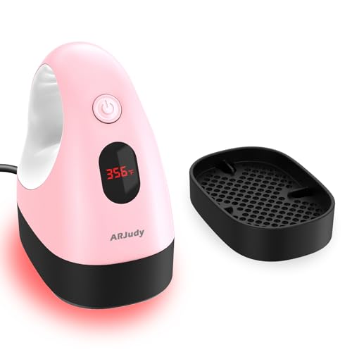 ARJudy Mini Heat Press Machine, Mini Heat Transfer Iron, 3 Settings Levels & Visible Temp, Portable Press Easy for Crafts, T-Shirt, Hats, Shoes, Bags, Cap and Small Vinyl Projects (Pink)
