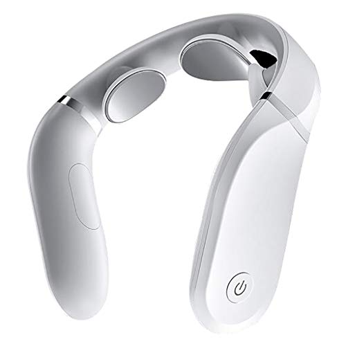 PIKAJIU Neck Massager,Intelligent Portable Neck Massage,3 Modes 15 Levels Smart Deep Tissue Trigger Point Massage Use at Home,Outdoor,Office,Car (White)
