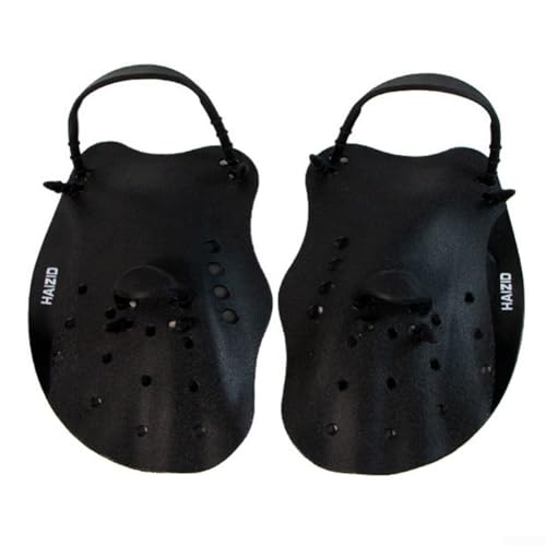 Las paletas de natación de silicona para niños fortalecen la parte superior del cuerpo con guantes ajustables para mejorar las habilidades de natación (negro)