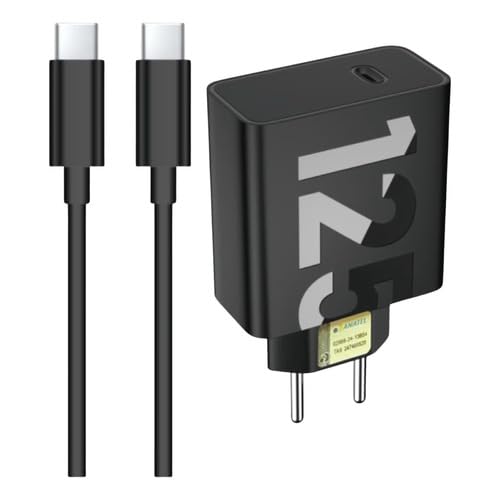 Carregador Super Turbo Tipo C 125W, Entrada Dupla (USB-A + USB-C), Cabo Tipo C - Tipo C Carregamento Rápido Compatível com Todos os Aparelhos, Homologação Anatel