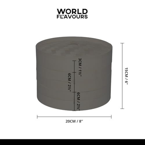 Foto von KitchenCraft Welt der Aromen Bambus Dampfgarer Korb, 2 Etagen, 20 cm, Beige