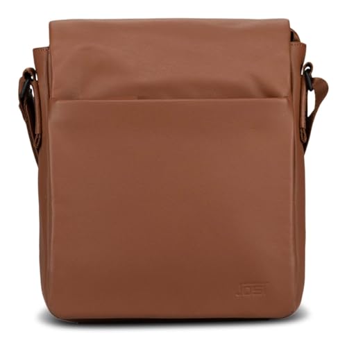 Bolso bandolera JOST marrón claro con porta portátil: portafolios de piel Tromsoe Crossover Cognac
