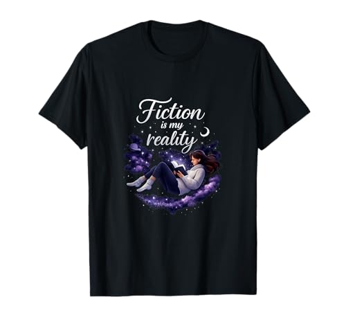Ficción es mi Realidad Amante de Libros Galaxy Lectura Diseño Camiseta