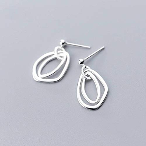 Boucles d'oreilles style coréen pour femmes au cercle asymétrique épuré - 5