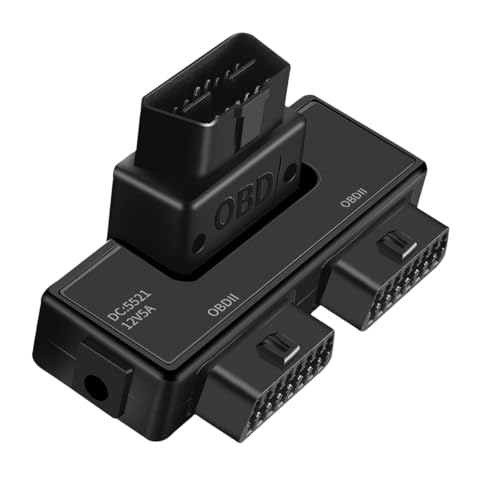ZIMISI OBDII Splitter with Rotatable Male Port Full 16 Pin 1 Male to 2 Female Extension Converter Adapter Universal Port Splitter for Standard OBD2 Devices Diagnostic Extender