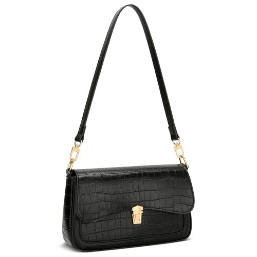 Image of KKXIU Small Shoulder Bag for Women Cute Hobo Handbags Mini Clutch Purses | Classic Trendy Retro Underarm Crossbody Bag with Detachable Straps, Zipper Closure