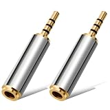 BUZUYIWAR 2PCS Adaptador de Audio 3,5 mm Macho a 2,5 mm Hembra, Conversor Jack 3.5mm a 2.5mm Convertidor de Audio Estéreo de Auriculares Conector para Auriculares Tabletas Smartphone Micrófono