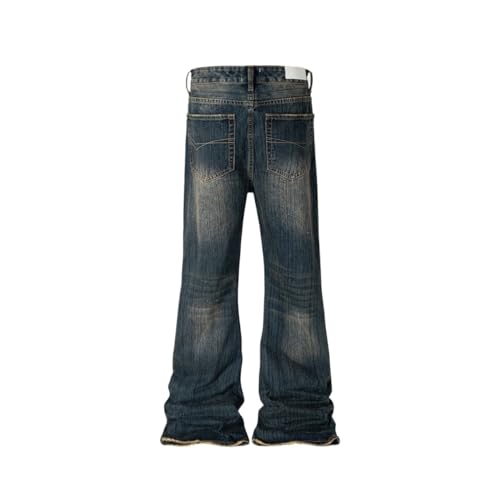Micro Flared Long Pants, Unisex Distressed Washed Denim Jeans2