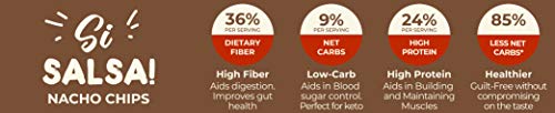 Nutribarn High Protein Low Carb Salsa Nachos 480 Gms | 25% Protein | 1.7g Net Carbs | Lab Tested Low GI 19 | Diabetic Friendly, Weight Management Nacho Chips | 60g (Pack of 8)
