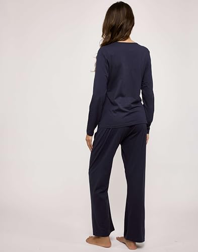 Real Essentials 3 Pack Women's Soft Cotton Long Sleeve Pajama Set with Pants - Lounge Sets for Women (Available In Plus)3