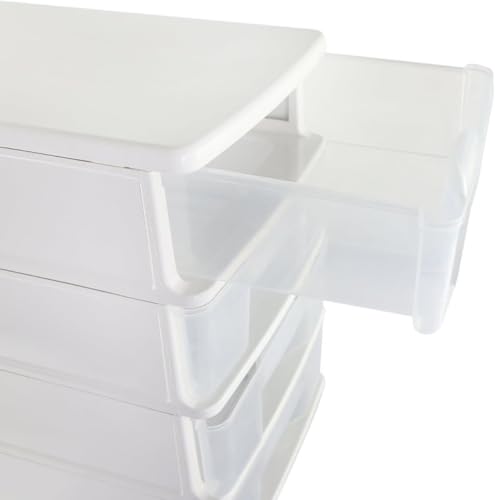 Caixa Organizadora com 4 Gavetas, Plástico, Branca