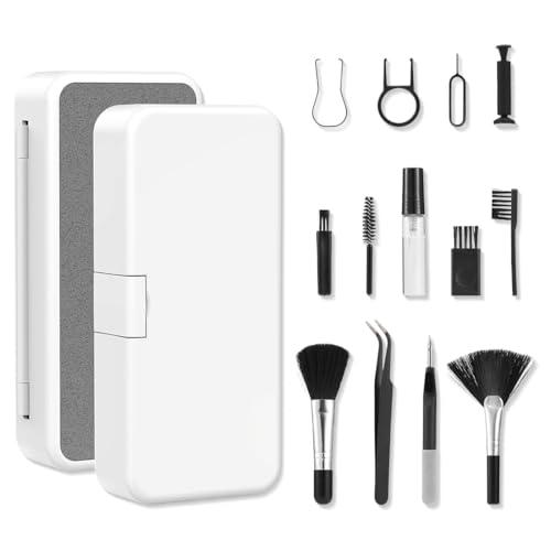 GGUFAY 18 en 1 Kit Multifuncional Portátil de Limpieza Electrónica-Limpia Teclado, Pantalla de PC, Teléfono Móvil, Airpods, Lentes, Cámara, Herramientas de Limpieza para Múltiples Circunstancias