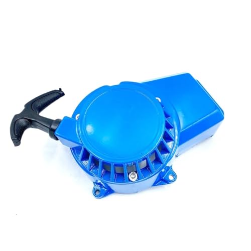 Démarreur à traction bleu en aluminium renforcé pour moteur 2T de pocket bike 49cc