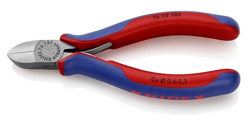 Alicates Knipex 76 22 125 de corte diagonal con mango de plástico azul y rojo 3