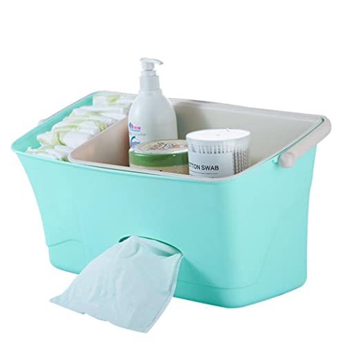 Murezima Caddy de pañales para bebés, Caddy Baby Bundsal Organizador de Almacenamiento Colgante de plástico Bin de Almacenamiento de vivero portátil para Cuna, Organizador de cabecera para bebés