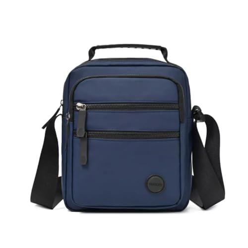 Shoulder Bag, Bolsa Transversal Masculina de Ombro, 5 Bolsos, Resistente à Água, Premium, Prática, Versatil (Azul)