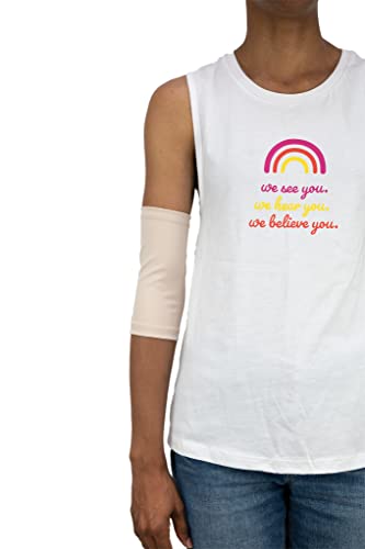 Spoonie Threads Beige Unisex Support Sleeve 2-Pack, PICC Line Cover, Continuous Glucose, Insulin Monitoring, Infusion, Soft and Sweat-Wicking Arm Band Medium