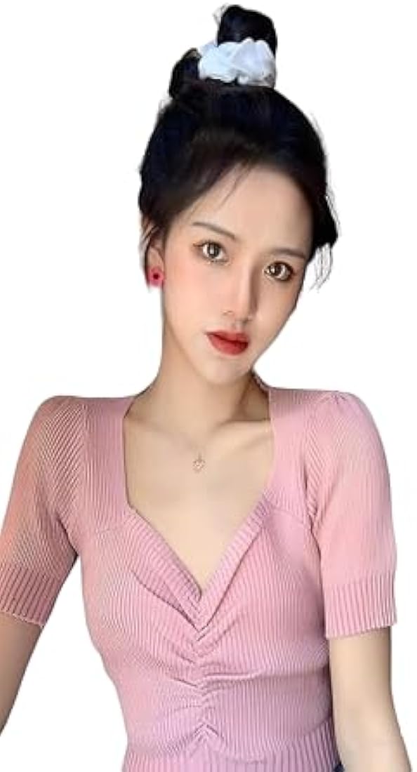 トップス Aya Hanaya Desiggns Korean Style Ribbed Crop Top for Women