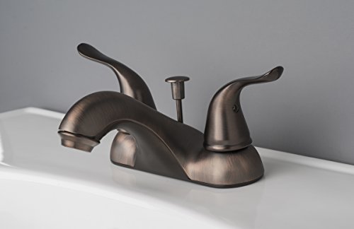 Builders Shoppe 2021Bz Two Handle Centerset Lavatory Faucet With Pop-Up Drain Brushed Bronze Finish #TOP2