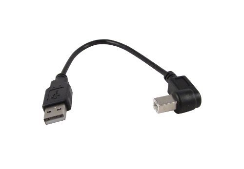 YCS Basics Black 6 Inch USB 2.0 High Speed Printer / Scanner Right Angle Cable by Your Cable Store [sAi]
