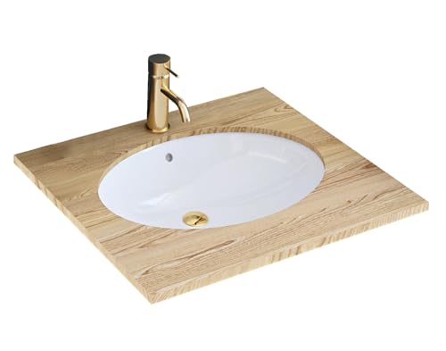 Rea VASQUE À ENCASTRER NEL WHITE Lavabo Salle de Bain 475 x 390 x 200 mm en Céramique (Blanc)